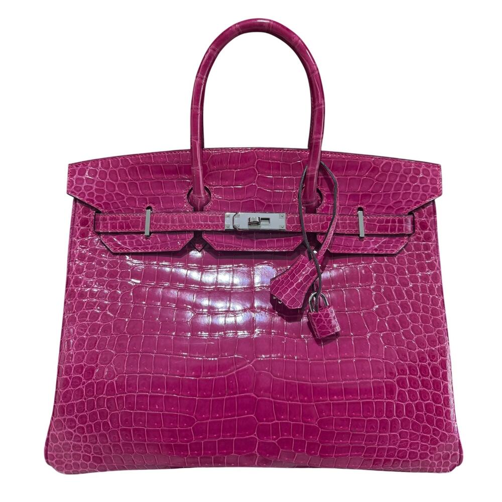 Hermes Birkin 35 Rose Scheherazade Pink Shinny Crocodile Palladium Hardware